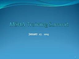 MSHA Training Summit