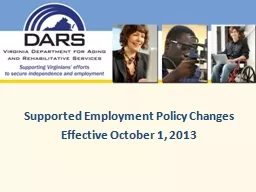 Supported Employment Policy Changes