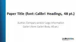 Paper Title (font: Calibri Headings, 48 pt.)