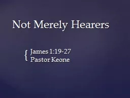 Not Merely Hearers
