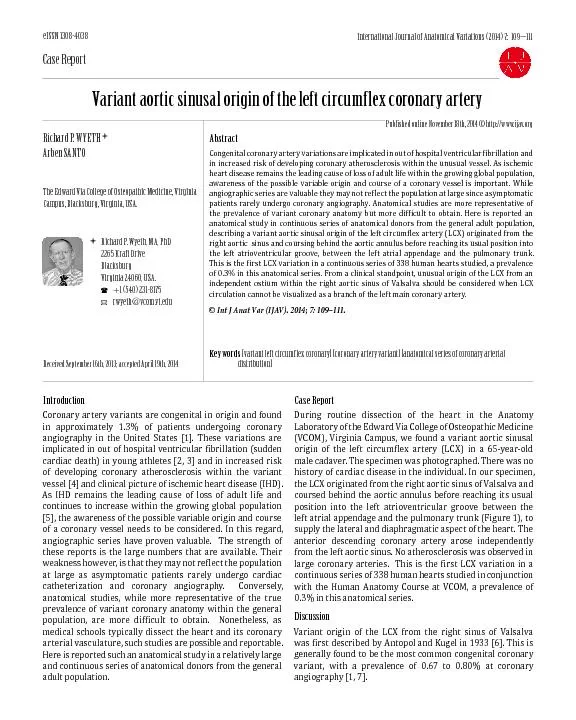 International Journal of Anatomical Variations (2014) 7:  109–
..