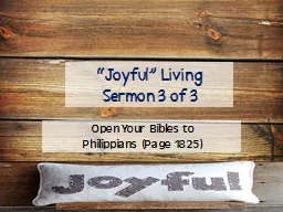 “Joyful” Living