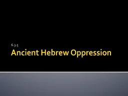 Ancient Hebrew Oppression