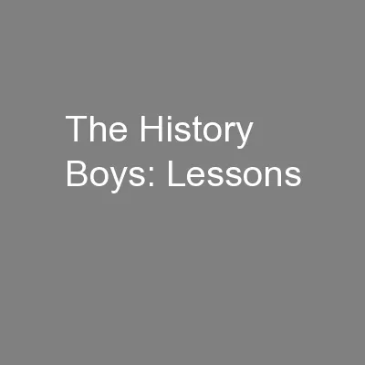 The History Boys: Lessons