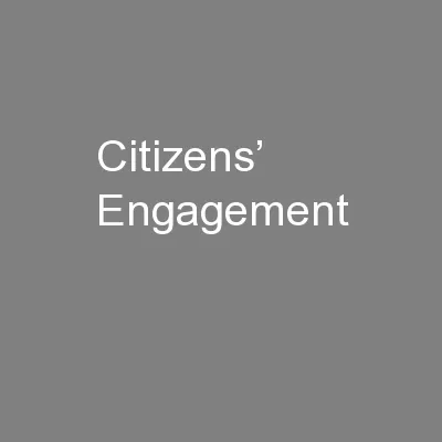 Citizens’ Engagement