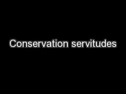 Conservation servitudes