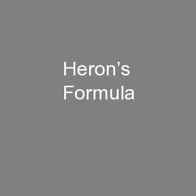 Heron’s Formula