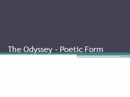 The Odyssey – Poetic Form