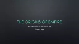 The Origins of empire
