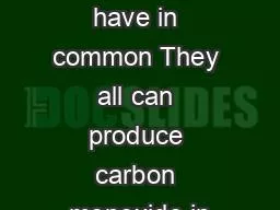 What do all these things have in common They all can produce carbon monoxide in