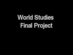 World Studies Final Project