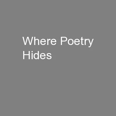 Where Poetry Hides