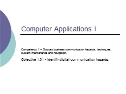 Computer Applications I