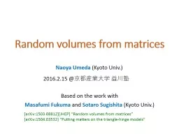 Random volumes from matrices