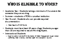 Who Is Eligible To Work?