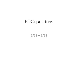 EOC questions