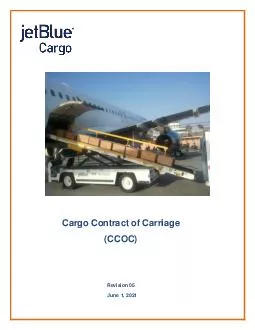 Cargo Contrac t of Carriage CCOC Revision November    Revision Notice Cargo Con