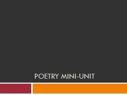Poetry Mini-Unit