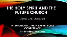 The holy spirit and the future church