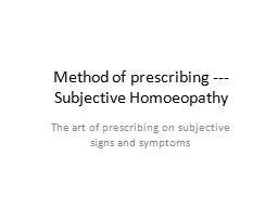 Method of prescribing ---Subjective