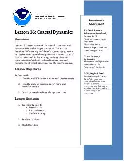 Lesson 16: Coastal Dynamics