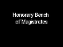 Honorary Bench of Magistrates