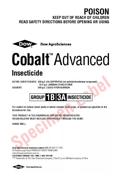 CobaltAdvanced  15.4 g/L LAMBDA-CYHALOTHRINSOLVENT:
