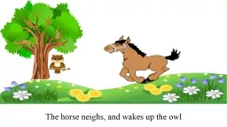 The horse neighs, and wakes up the owl