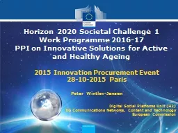 Horizon 2020 Societal Challenge 1