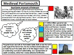 Royal Charter and growth of Portsmouth