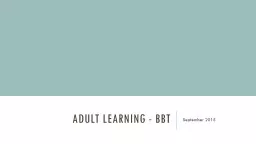 Adult Learning - BBT