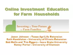 Online Investment Education for Farm Households