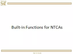 Built-in Functions for NTCAs