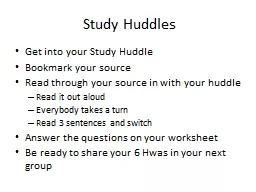 Study Huddles