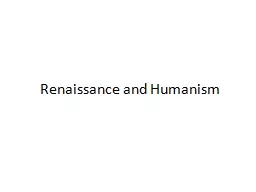 Renaissance and Humanism