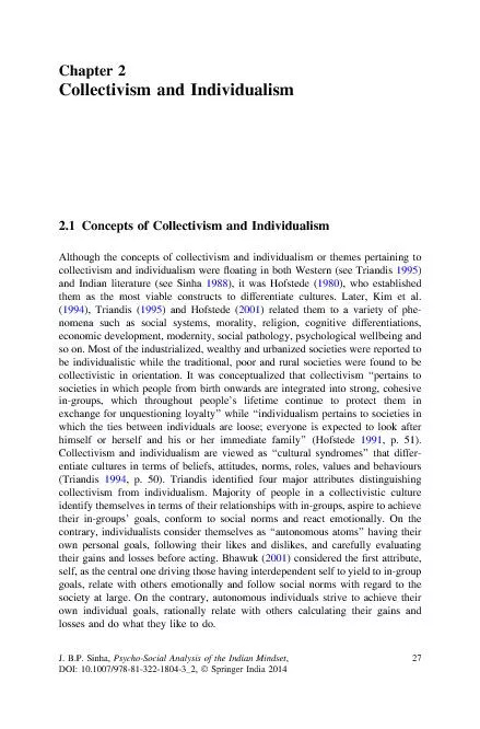 Chapter2CollectivismandIndividualism2.1ConceptsofCollectivismandIndivi