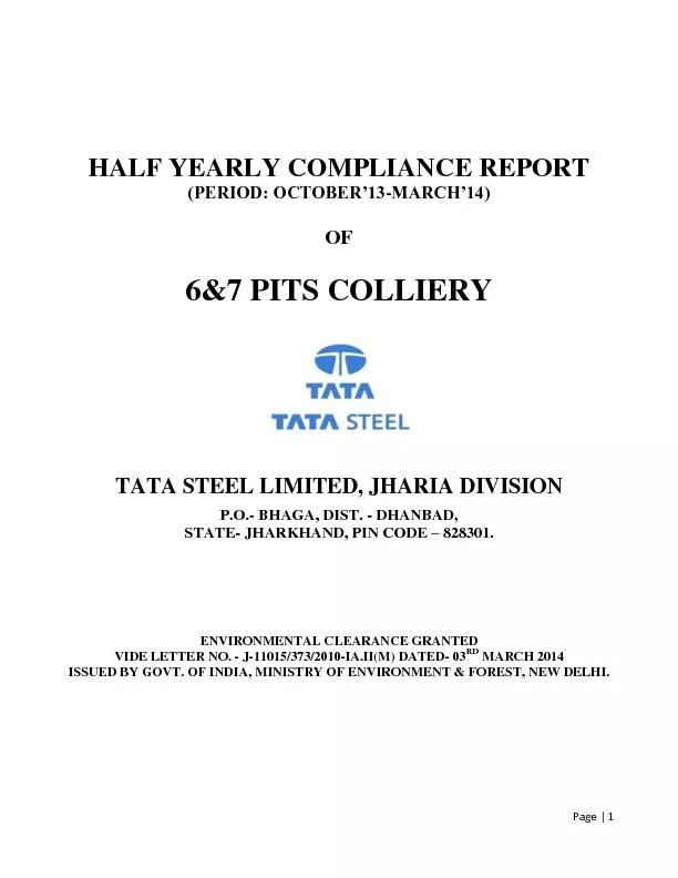 HALF YEARLY COMPLIANCE REPORT