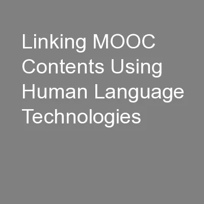 Linking MOOC Contents Using Human Language Technologies