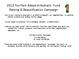 2013 Fox Park Adopt-A-Hydrant Fund Raising & Beautifica