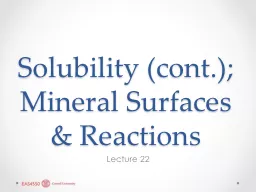 Solubility (cont.);