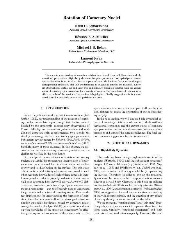 Samarasinha et al.:Rotation of Cometary Nuclei