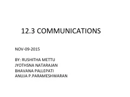 12.3 COMMUNICATIONS