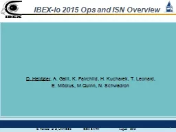 IBEX-lo 2015 Ops and ISN Overview