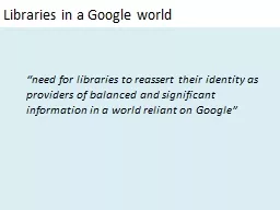 Libraries in a Google world