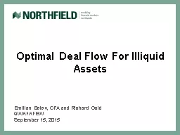 Optimal Deal Flow For Illiquid