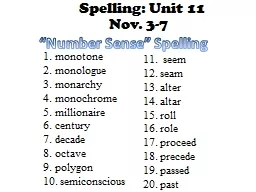 Spelling: Unit 11