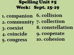 Spelling Unit