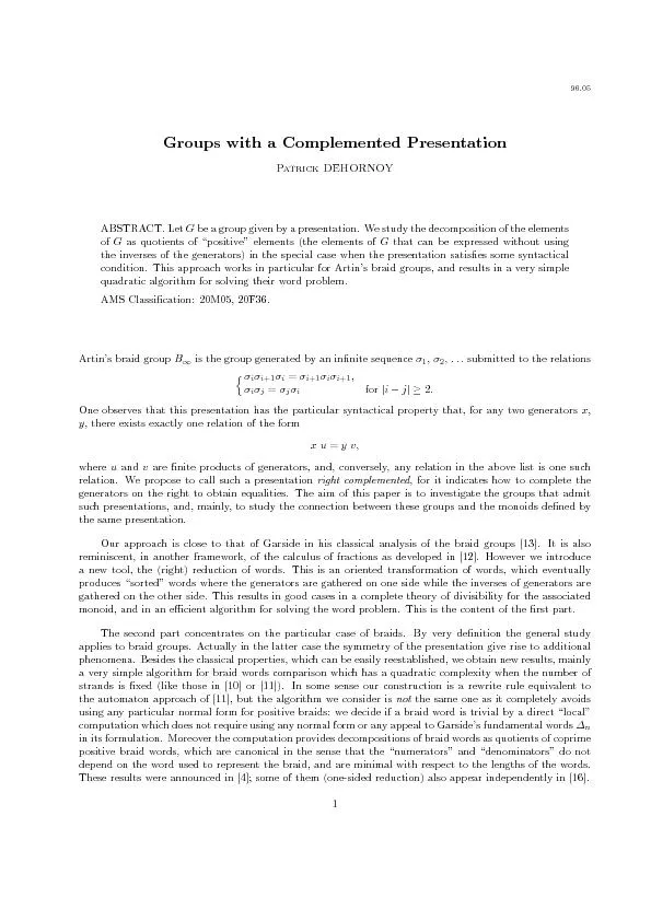 GroupswithaComplementedPresentationPatrickDEHORNOYABSTRACT.Letbeagroup
