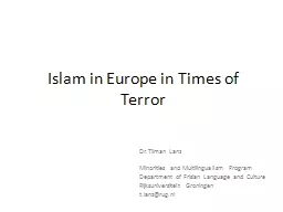 Islam in Europe in Times of Terror