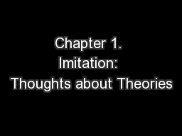 Chapter 1. Imitation: Thoughts about Theories